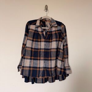 Free People Button Down Tunic Blouse